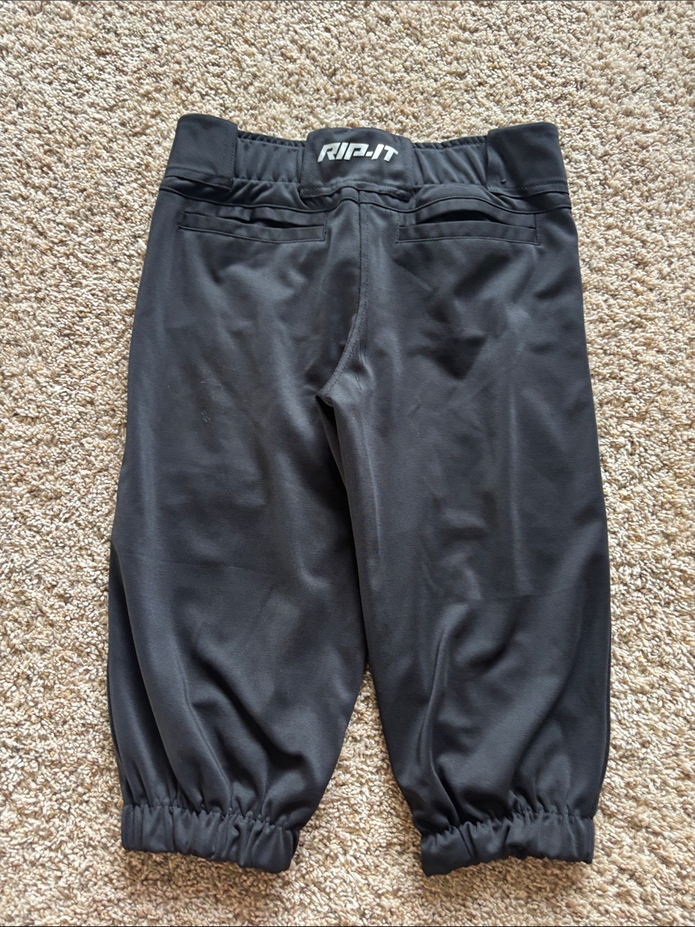 Rip It Black Girls Softball Pants - Elastic Hem